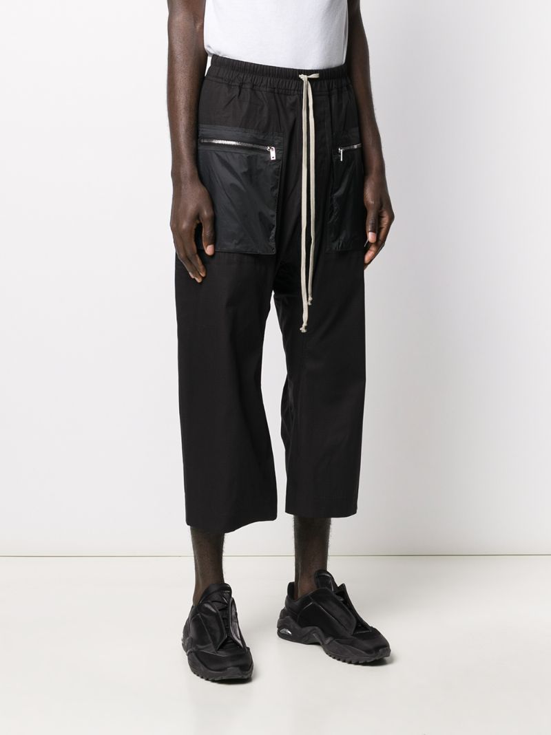 Shop Rick Owens Drkshdw Cropped Drop-crotch Trousers In Black