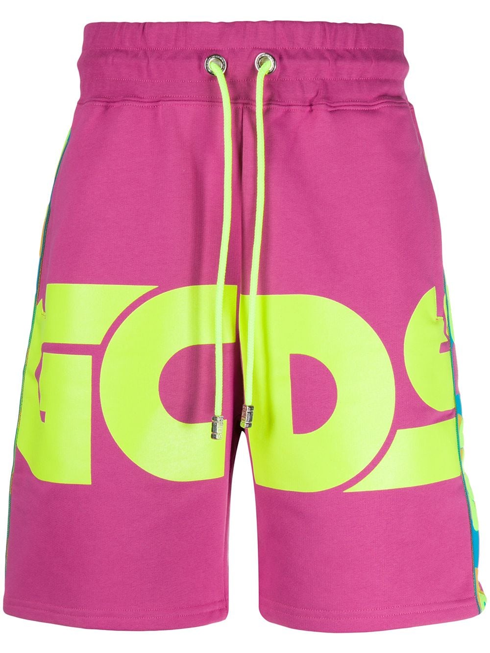 Gcds Logo Print Jersey Shorts In Pink