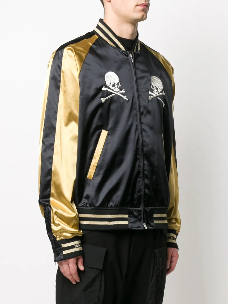 Mastermind Japan Skull Print Bomber Jacket In Black