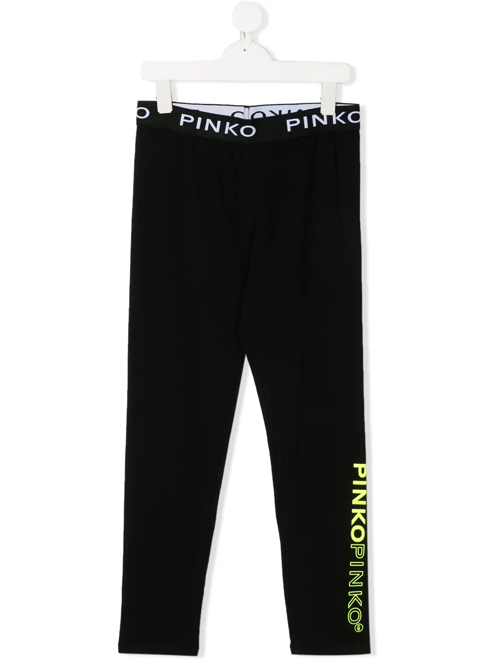 Pinko Teen Logo-print Leggings In Black