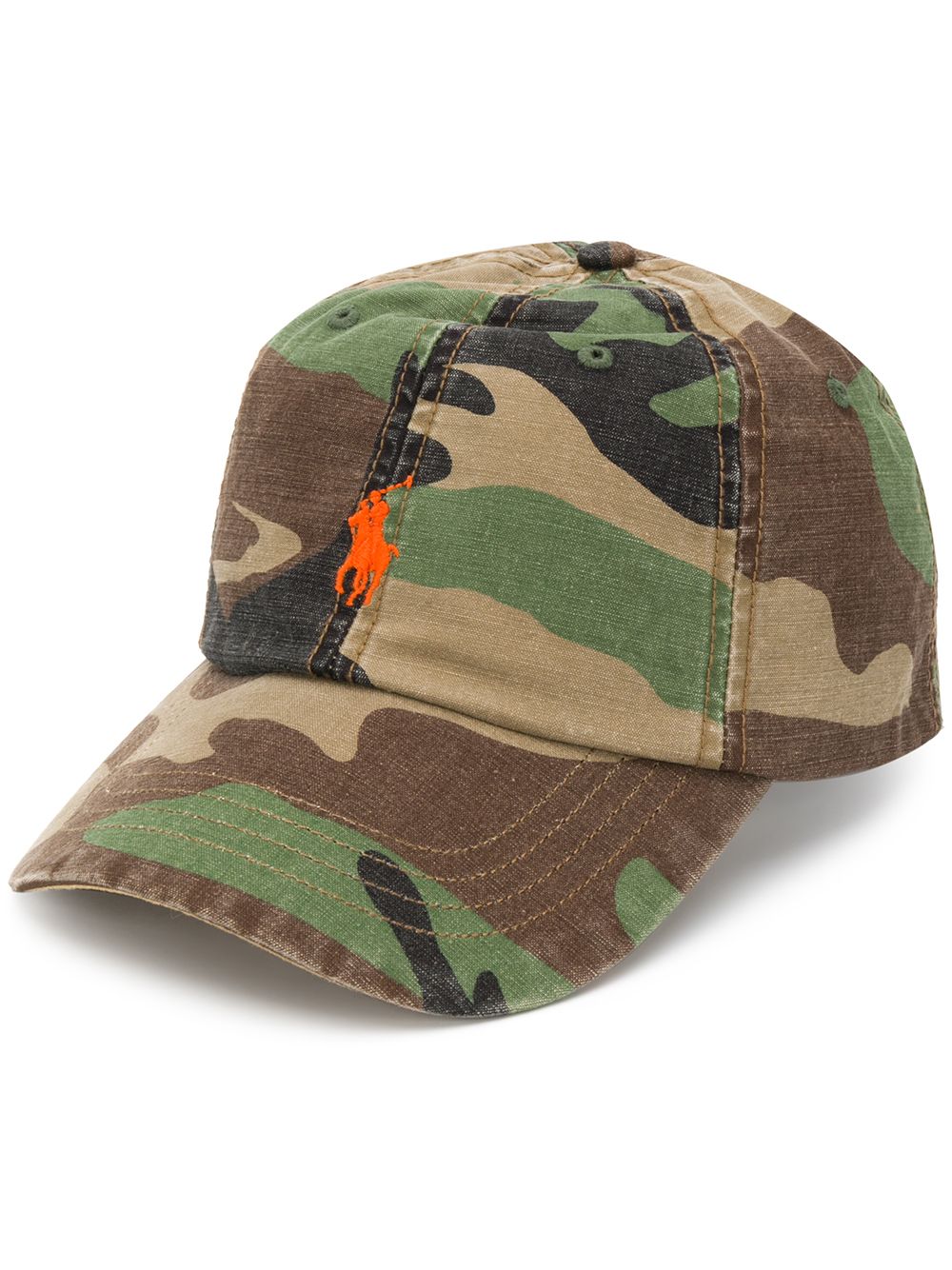 Polo Ralph Lauren Camouflage Canvas Ball Cap In 绿色