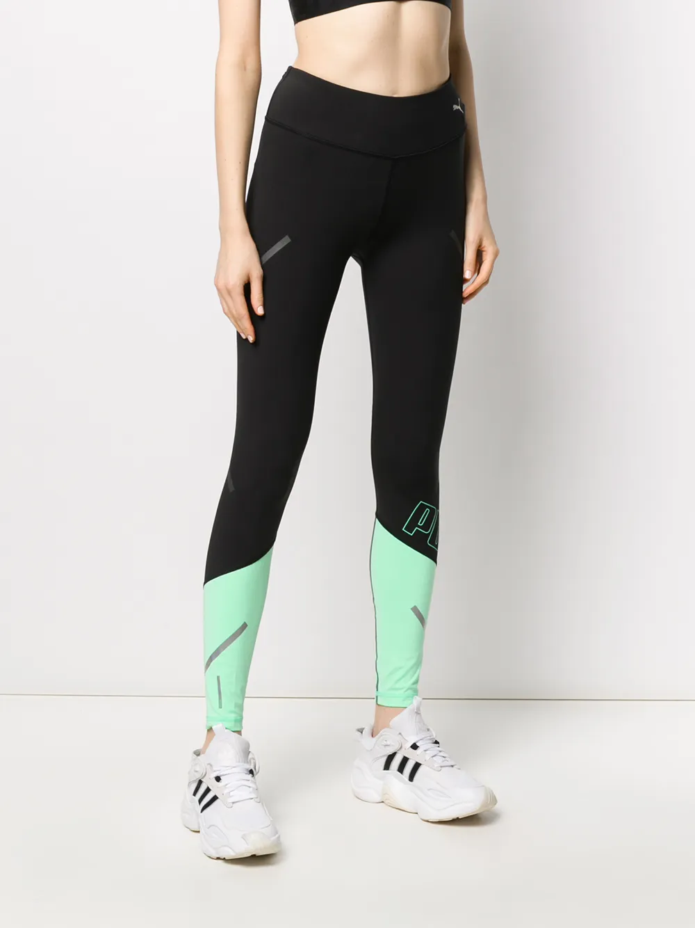  Puma Leggins Con Detalles Fluorescentes - Negro 
