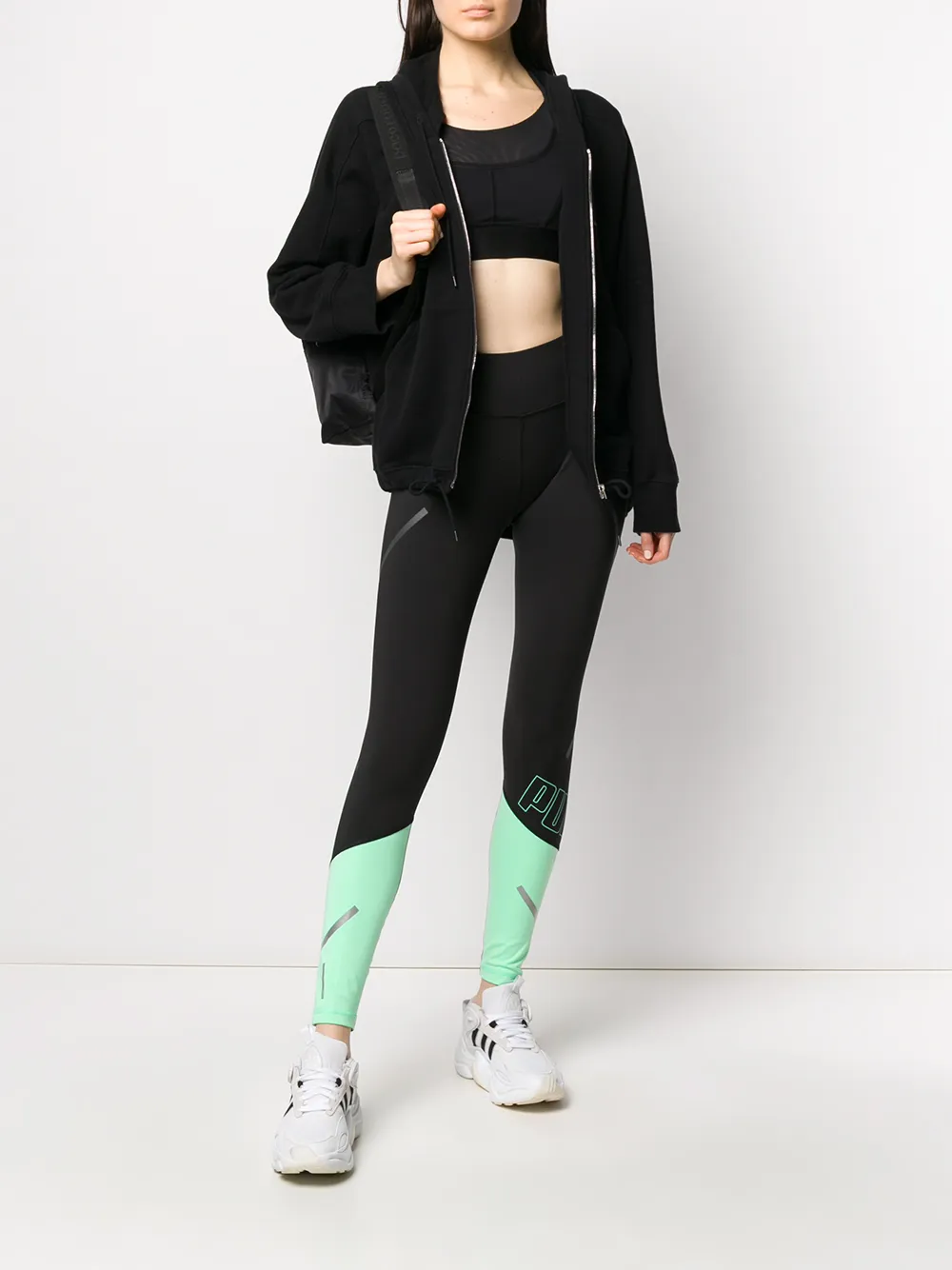  Puma Leggins Con Detalles Fluorescentes - Negro 