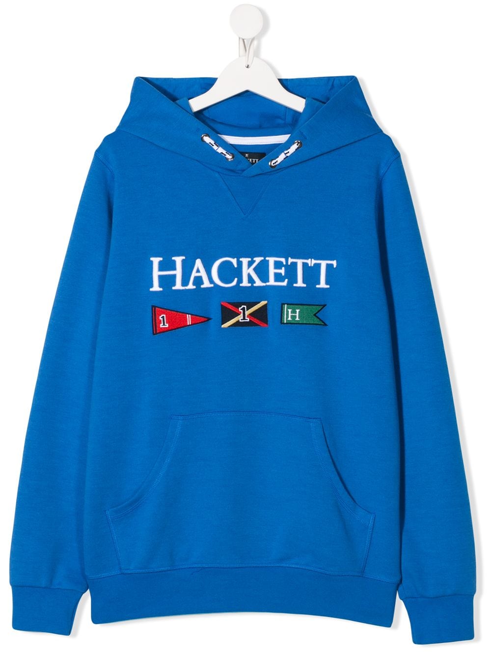 Hackett Teen Flag Logo Hoodie In Blue