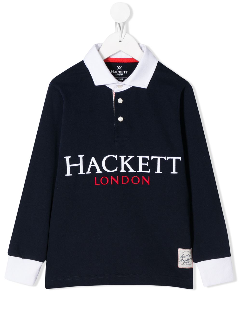 Hackett Kids' Logo Embroidered Polo Shirt In Blue