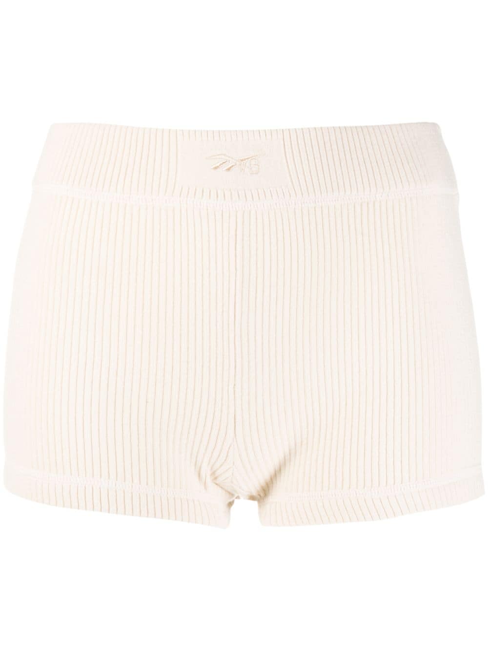 Victoria Beckham Ribbed Knit Shorts In Neutrals