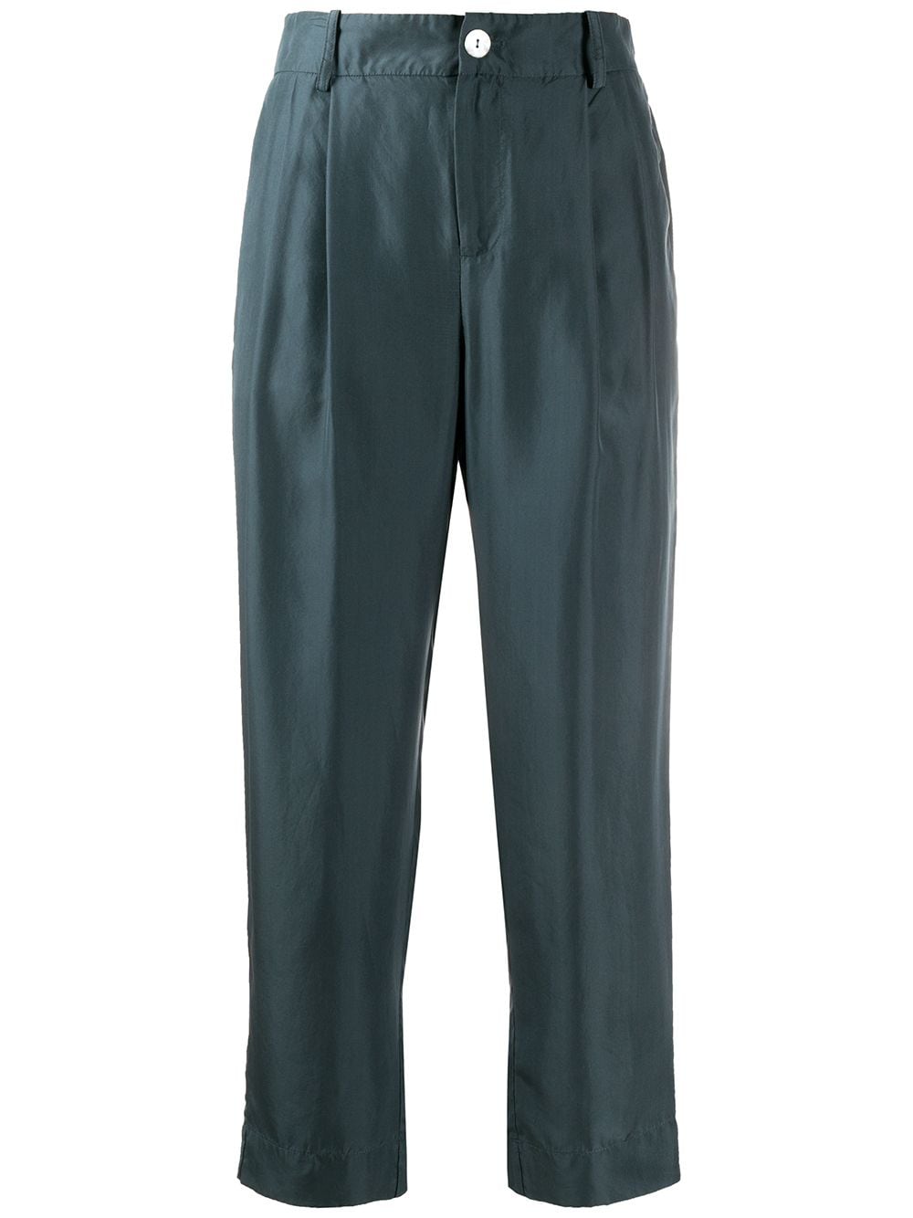 Vince Cropped Relaxed Trousers In Blue