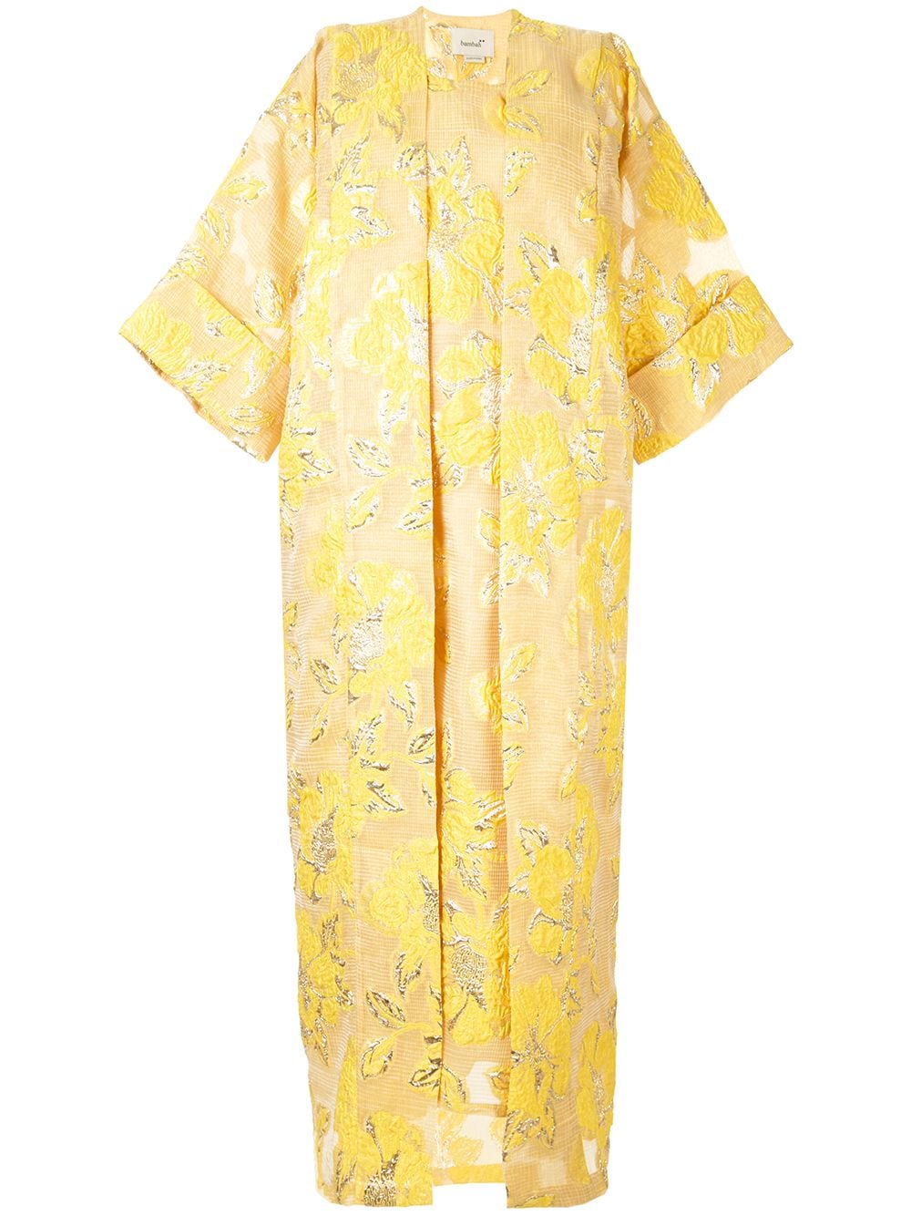 Shop Bambah Isabella Floral Print Kaftan And Dress In Yellow