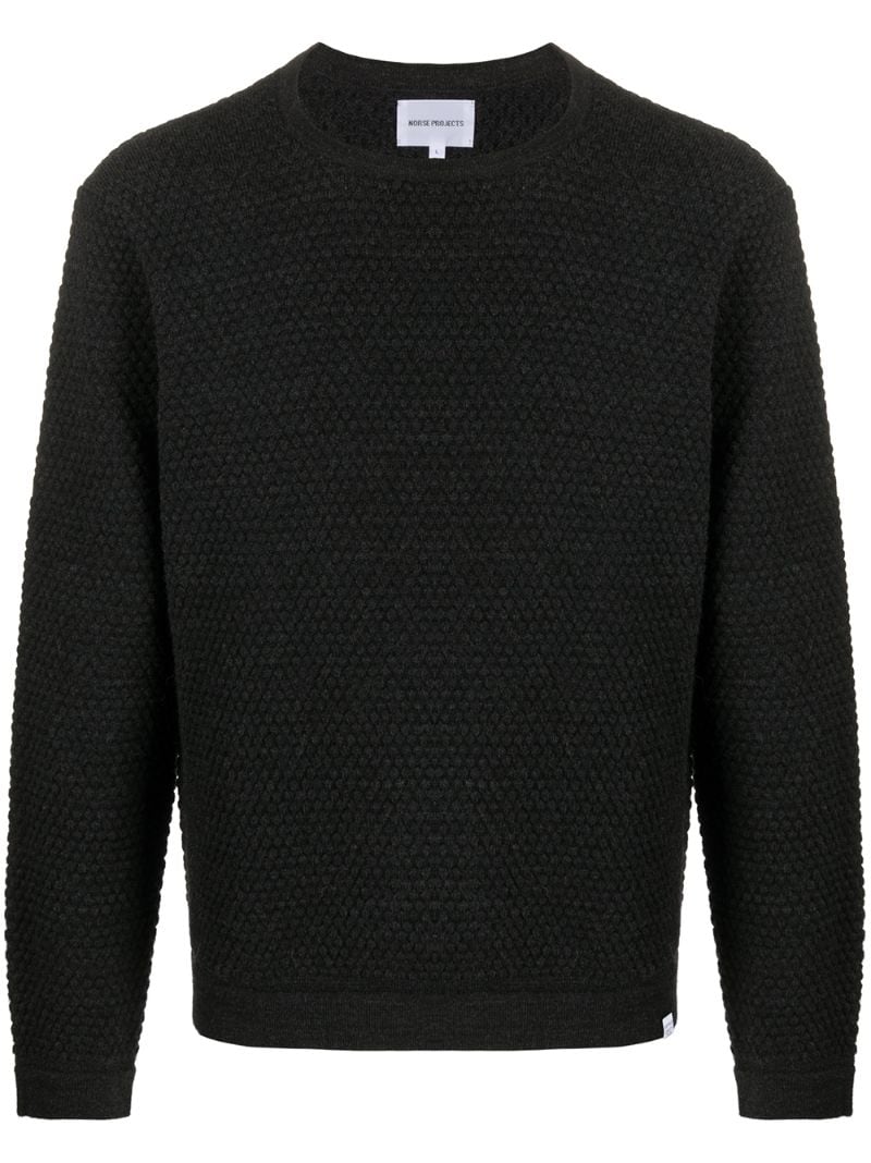 Norse Projects Textured-knit Jumper In Black