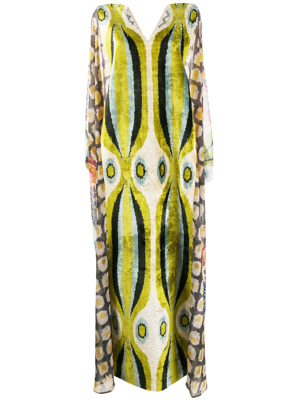 

Afroditi Hera vestido largo drapeado - Amarillo