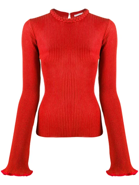 Chloé braided-detail ribbed jumper