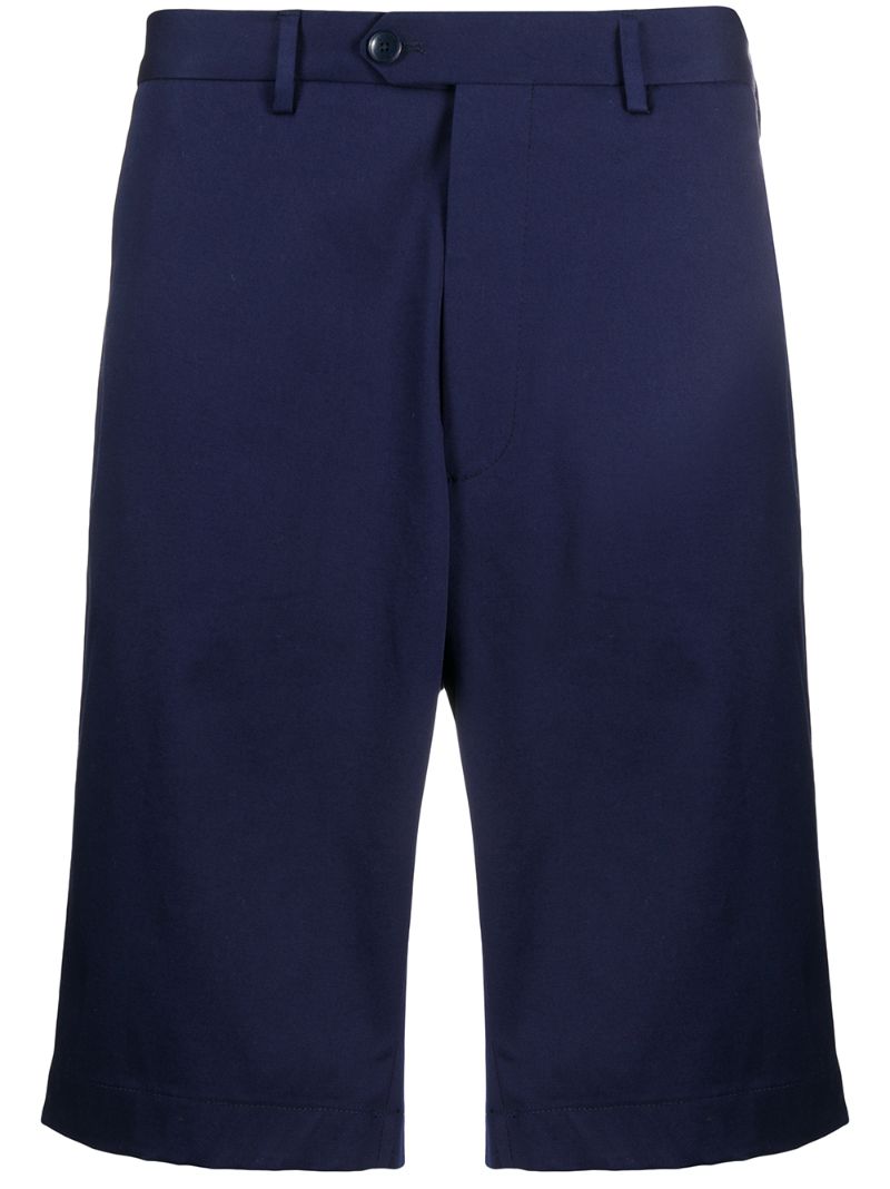 Shop Etro Multi-pocket Knee Length Bermuda Shorts In Blue