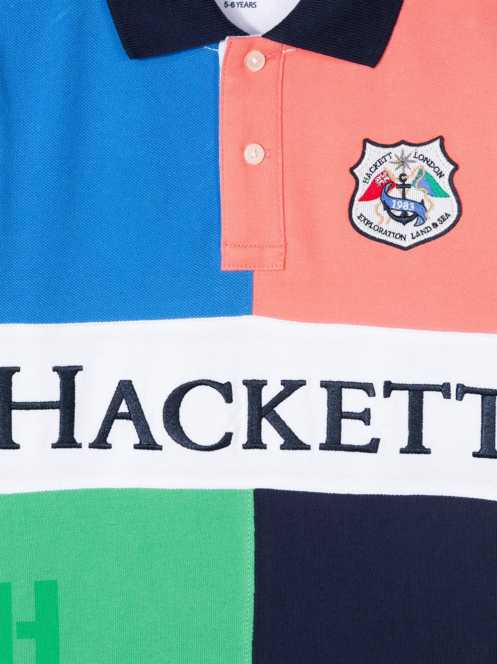 фото Hackett kids logo colour-block polo shirt