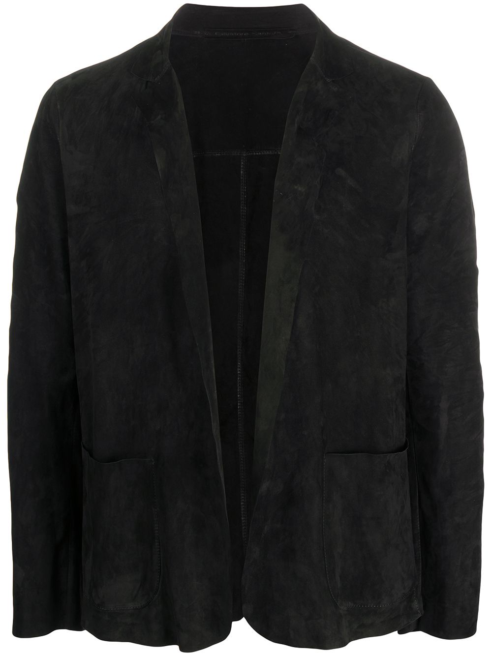 Salvatore Santoro Open Front Leather Blazer In Black