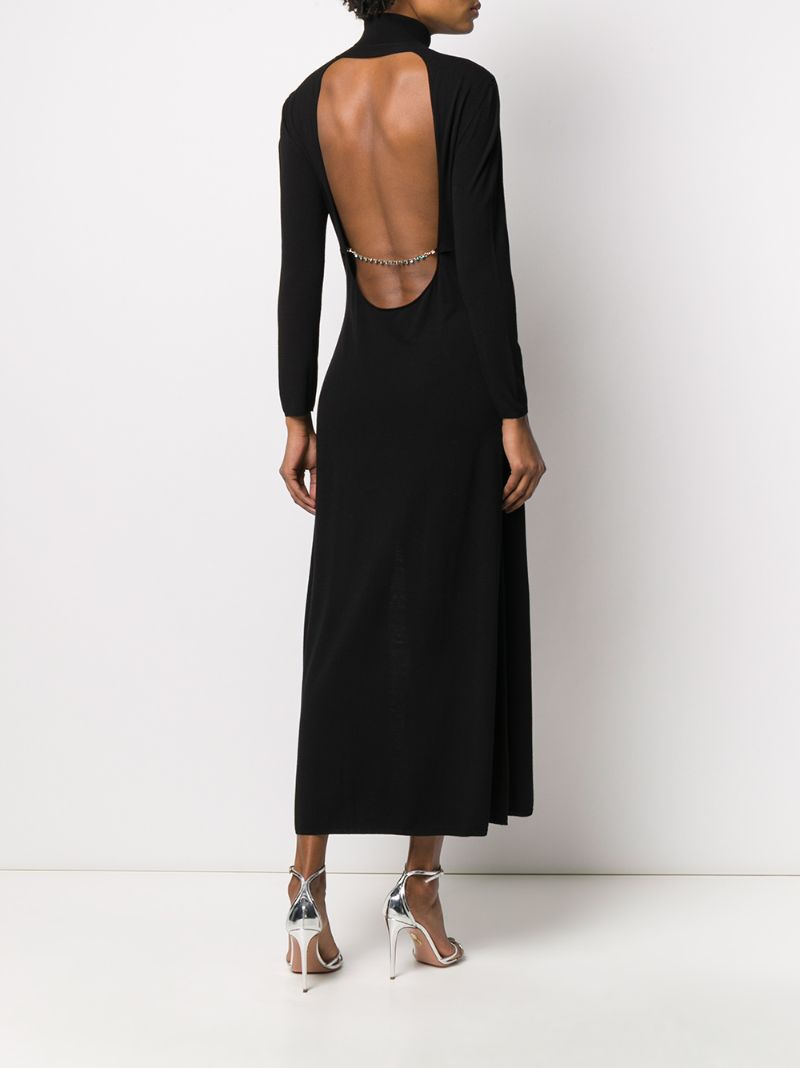 Shop Rixo London Antonia Open Back Midi Dress In Black