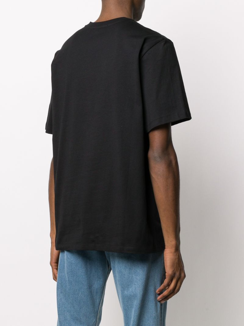 Shop Msgm Box Logo-print Cotton T-shirt In Black