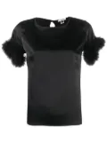 Gilda & Pearl Pillow Talk marabou-trimmed blouse - Black
