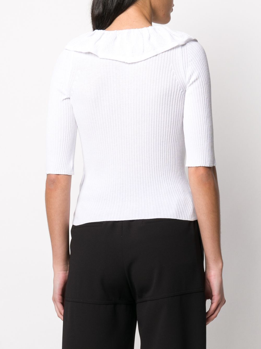 фото Ermanno ermanno ruffled-neck knitted top