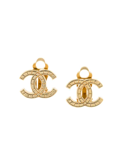 CHANEL Pre-Owned boucles d'oreilles à design de logo