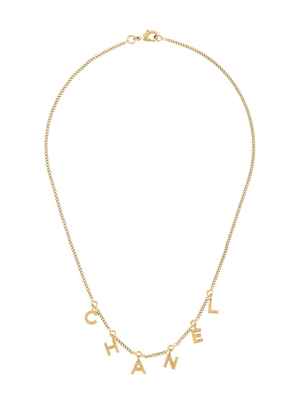 Pre-owned Chanel 2013 Logo Charm Necklace In Gold