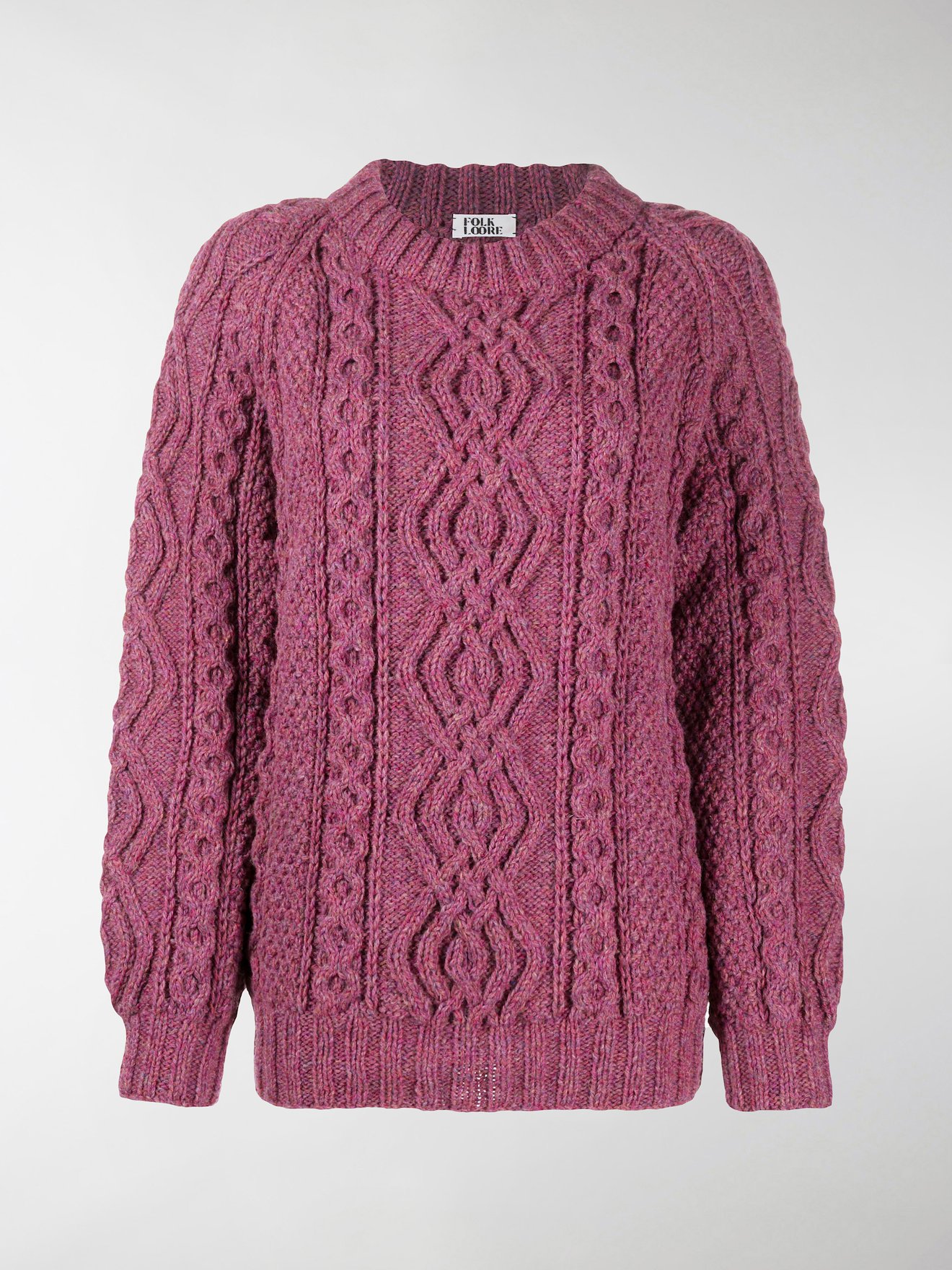 FOLKLOORE Irish Aran knit jumper pink MODES