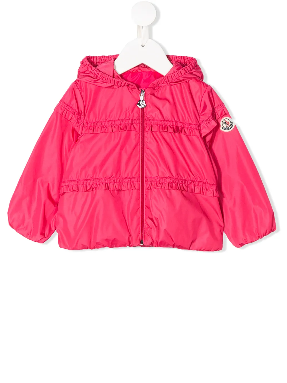 Moncler Babies' Ruffle Trim Jacket In 粉色