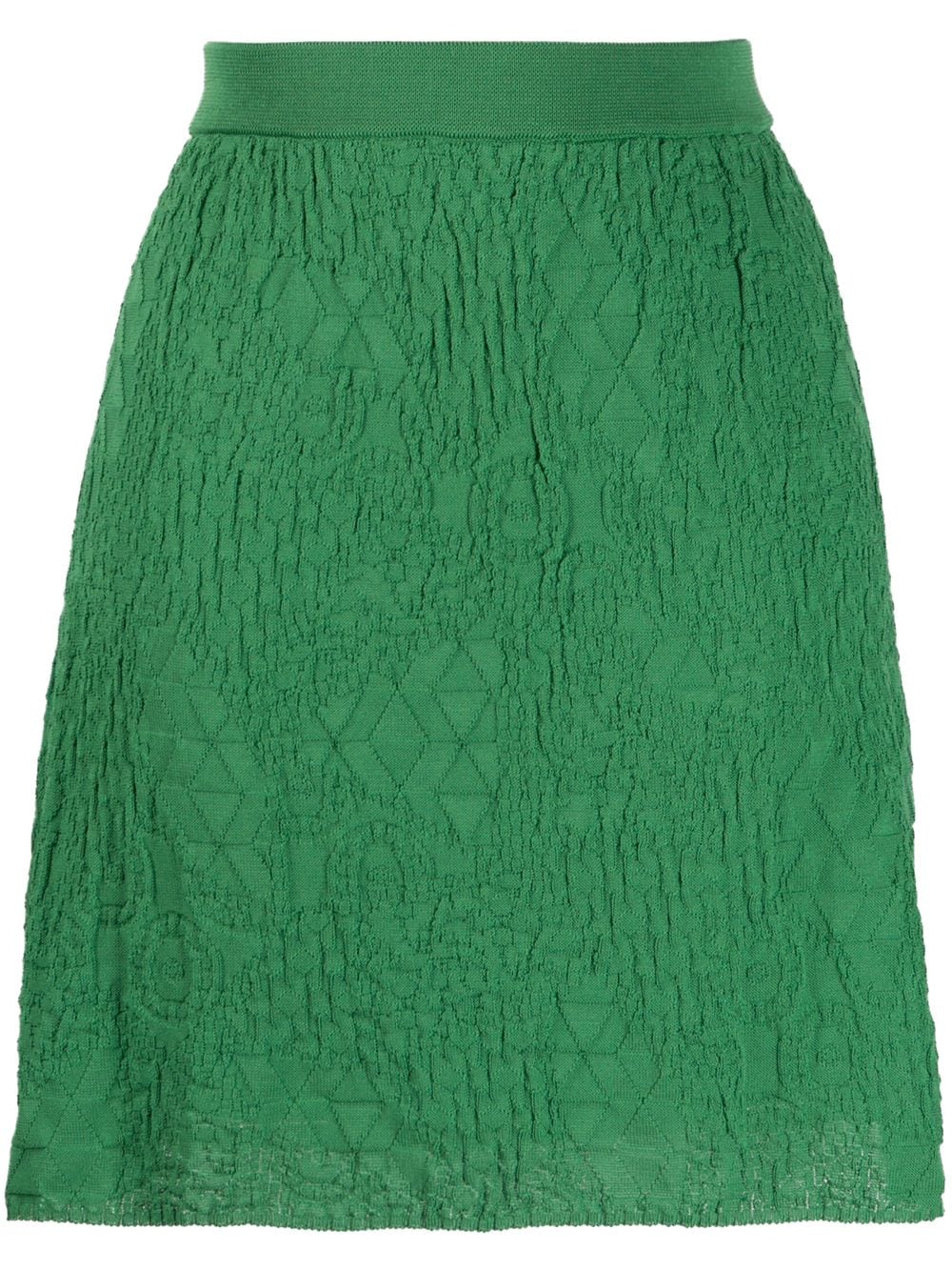 M Missoni Textured Knit Skirt In Green