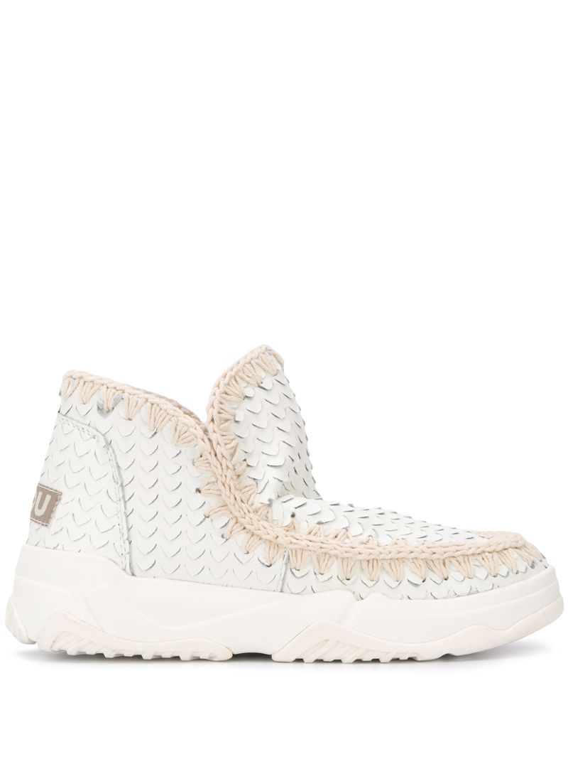 MOU ESKIMO TEXTURED ANKLE BOOTS 