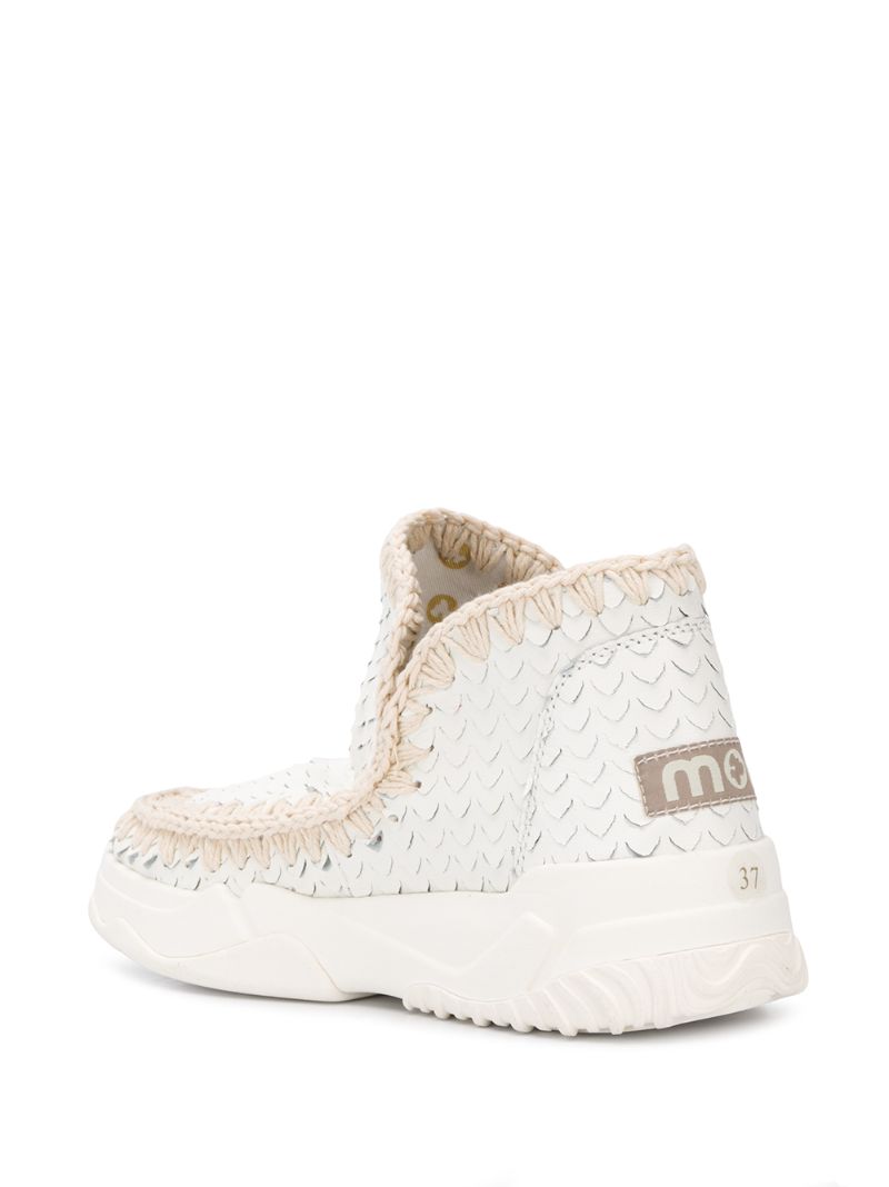 Shop Mou Eskimo Textured Ankle Boots In White