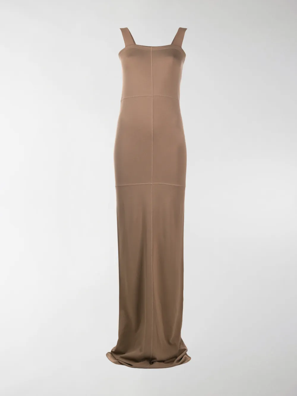 Lemaire Square Neck Maxi Dress In Brown