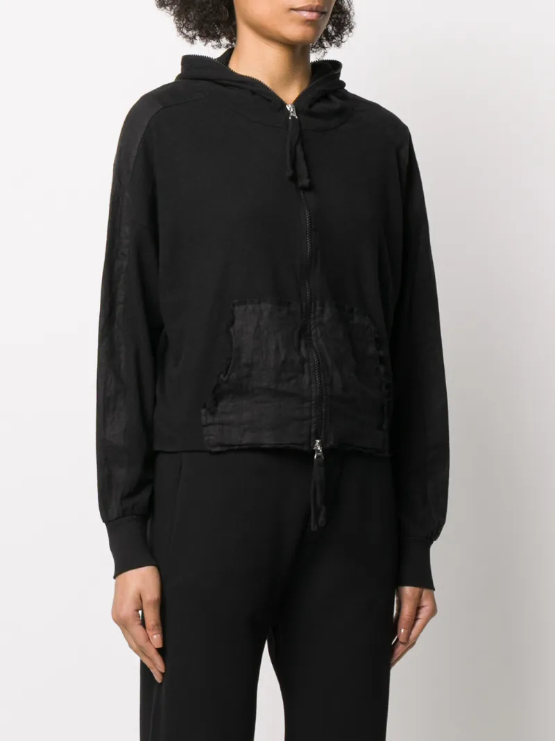 THOM KROM CRINKLED PANEL HOODIE