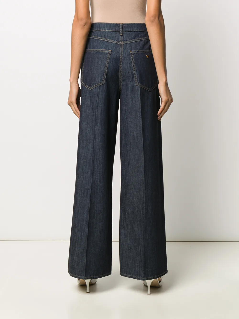 Valentino High-rise Straight-leg Jeans In Blue