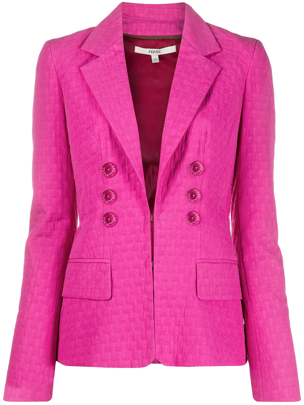 

Gianfranco Ferré Pre-Owned chamarra ajustada y texturizada 1990 - Rosado