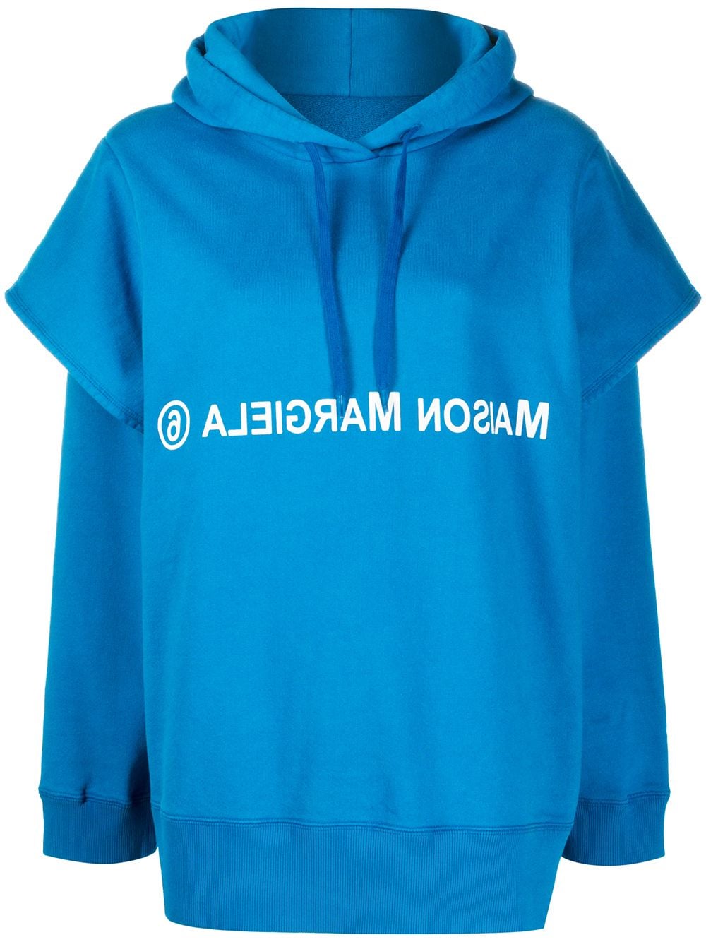 Mm6 Maison Margiela Double Sleeve Logo Hoodie In Blue