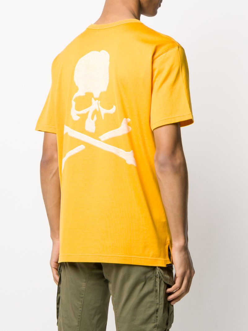 Shop Mastermind Japan Skull Detail Logo T-shirt In Yellow