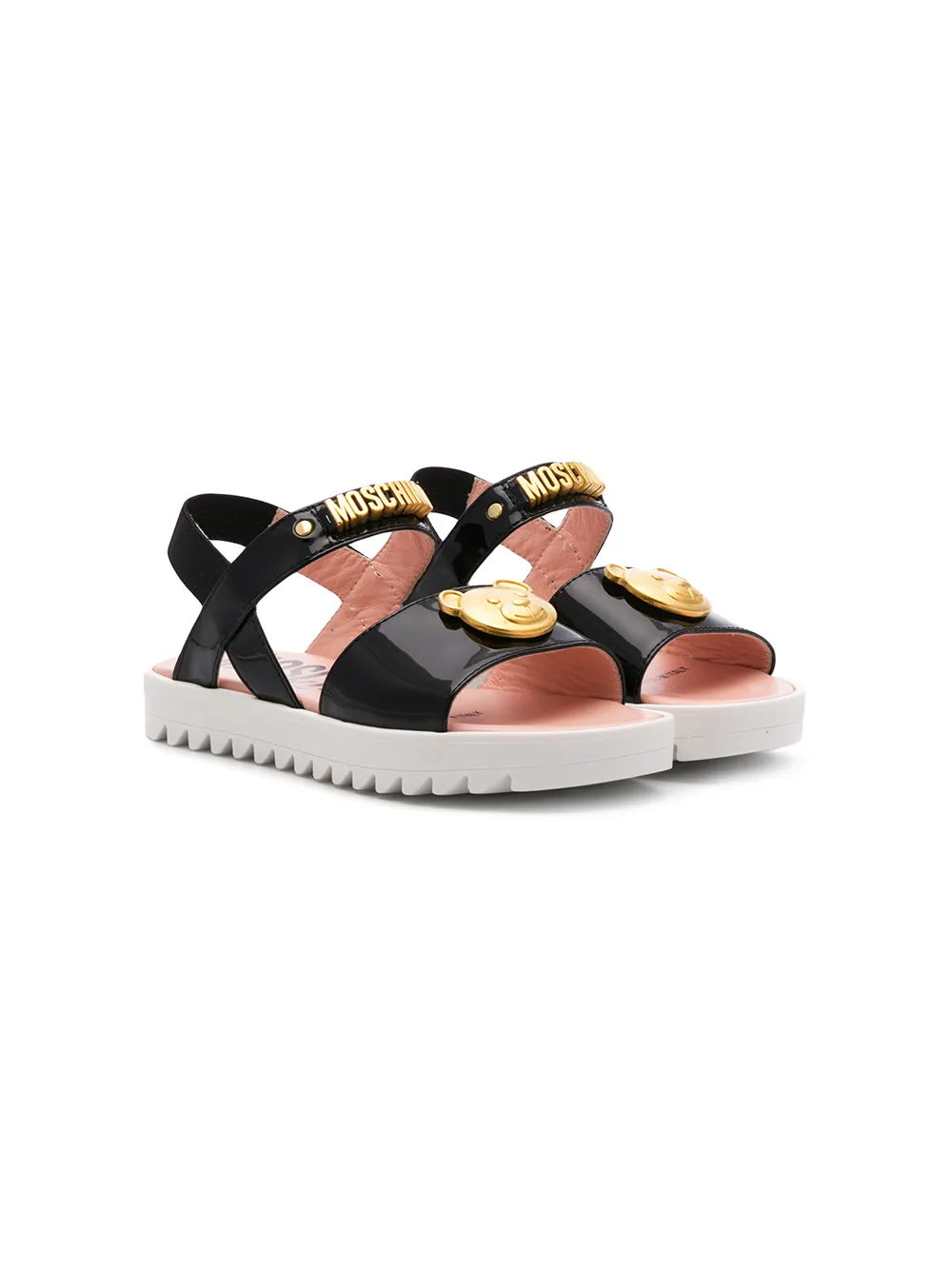Moschino Kids сандалии с открытым носком и логотипом