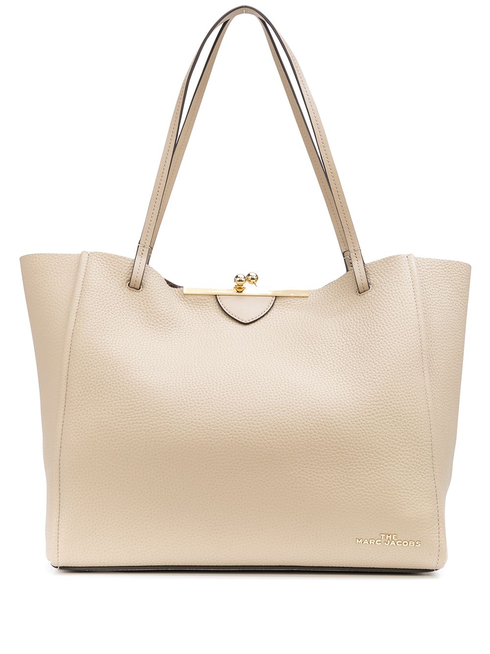 Marc Jacobs The Kiss Lock Cream Leather Tote In Beige | ModeSens