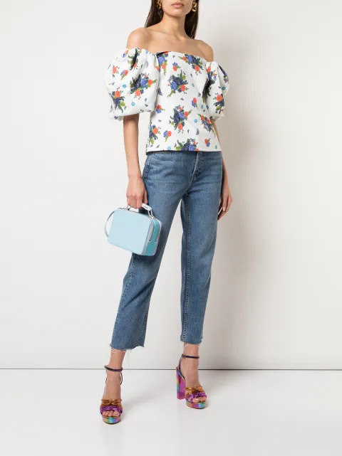 tricolor textured mini box bolsa