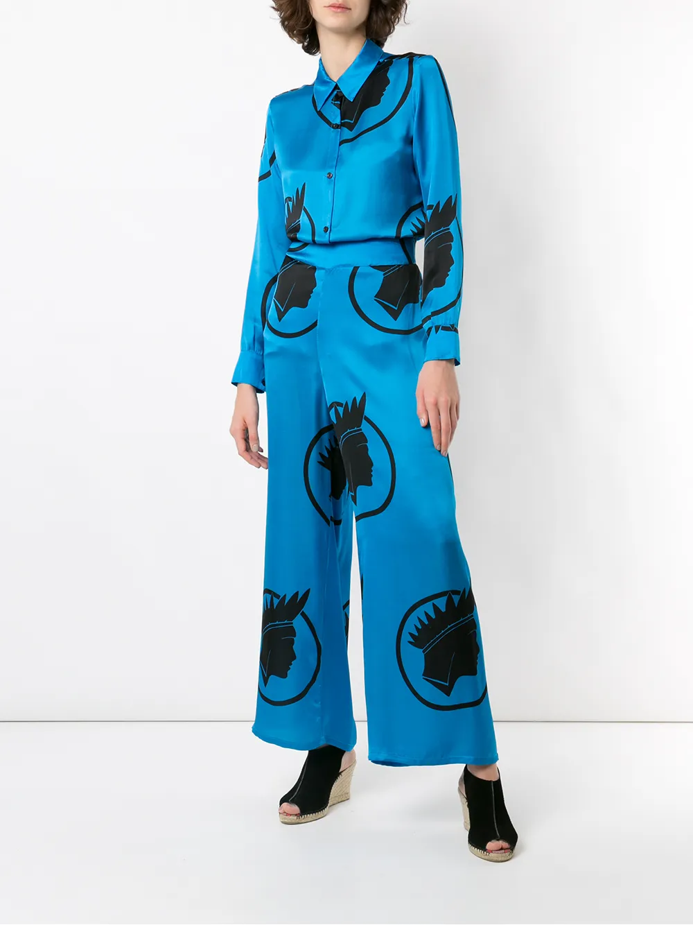 Amir Slama Zijden broek - Blauw