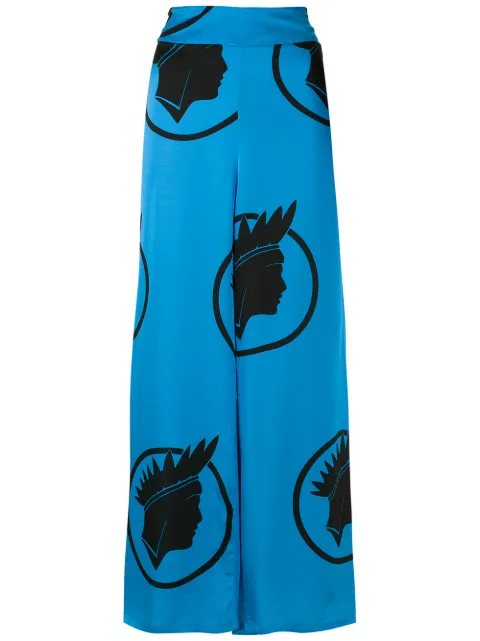 Amir Slama silk Índio wide leg trousers