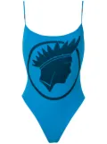 Amir Slama Índio print high cut leg swimsuit - Blue