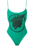 Amir Slama Índio print high cut leg swimsuit - Green