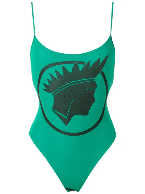 Amir Slama Índio print high cut leg swimsuit