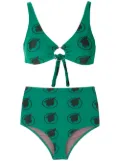 Amir Slama Índio print high waisted bikini set - Green