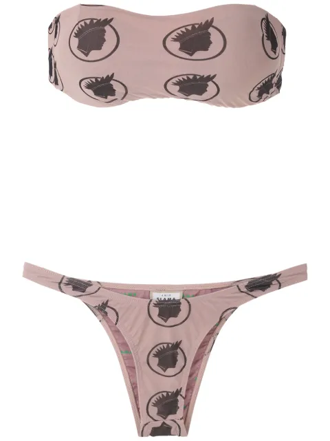 Amir Slama Índio print bikini set