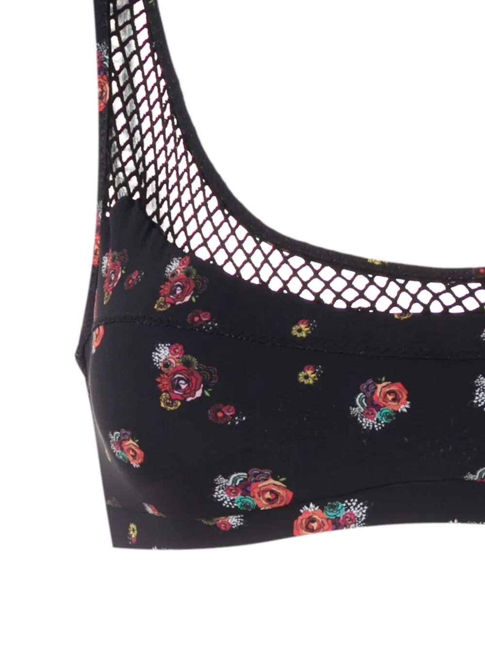 Amir Slama Mesh Panels Printed Bikini Set In Black
