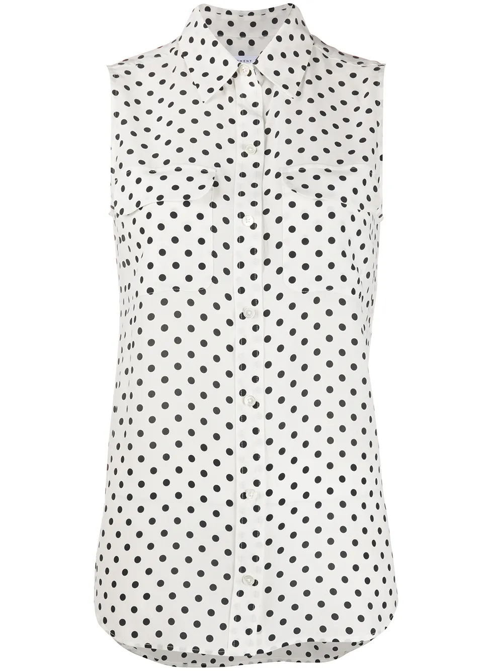 Equipment Polka Dot Print Silk Shirt In White