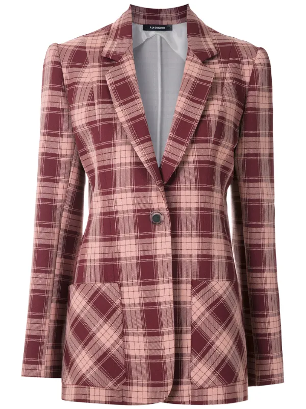 pink plaid blazer