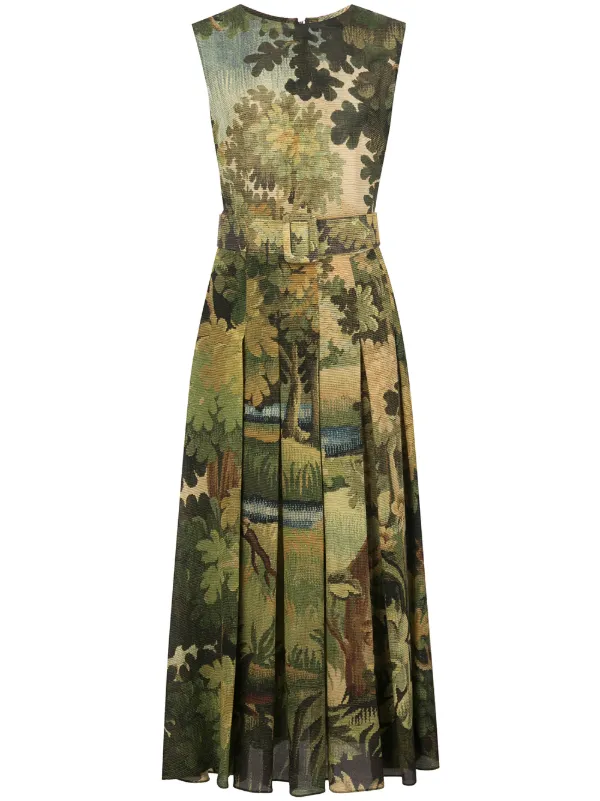 Oscar De La Renta Printed Landscape Dress Aw20 Farfetch Com