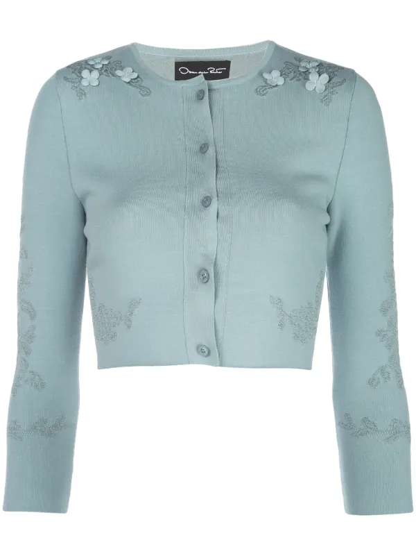embroidered cropped cardigan